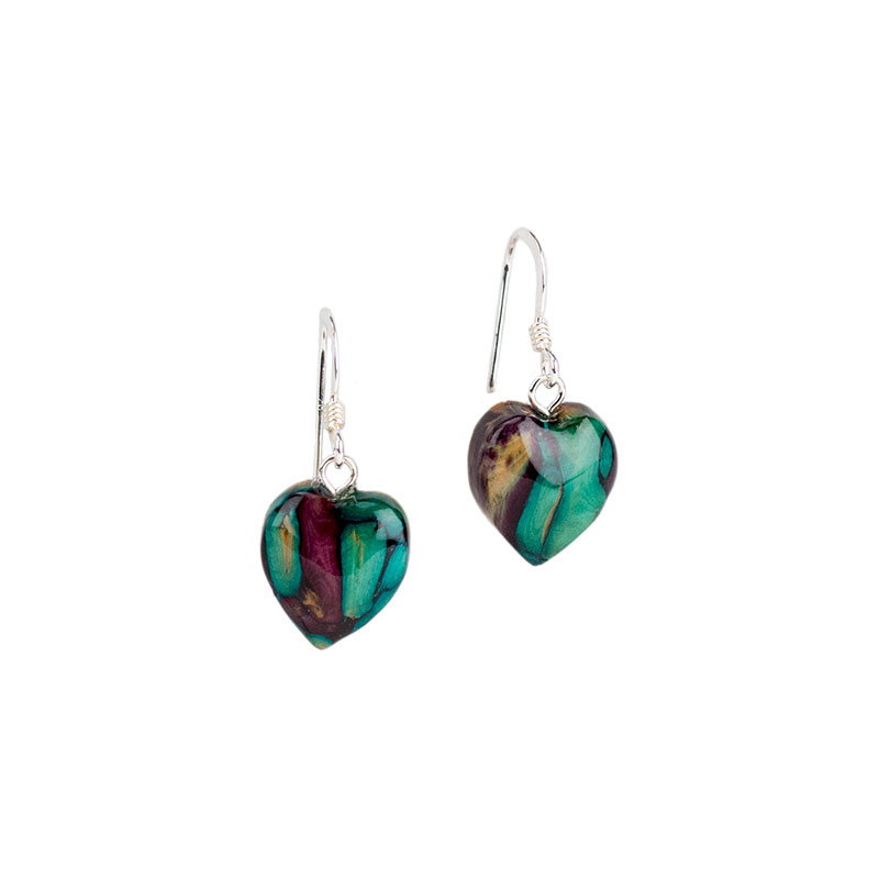 Heathergem Heart Earrings, Fishhook