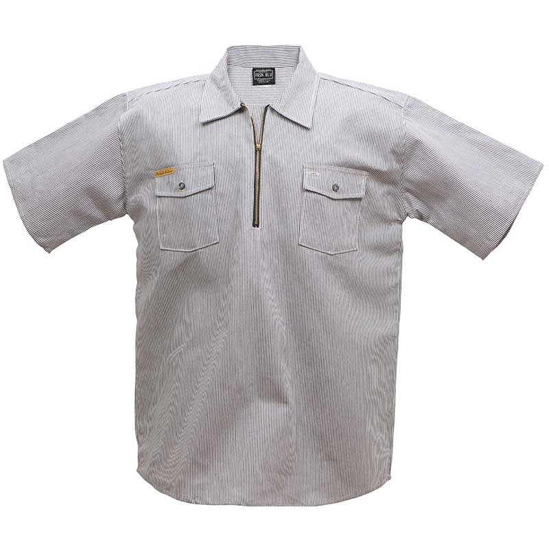 Short Sleeve Zip Hickory Shirt