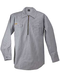 Long Sleeve Zip Hickory Shirt