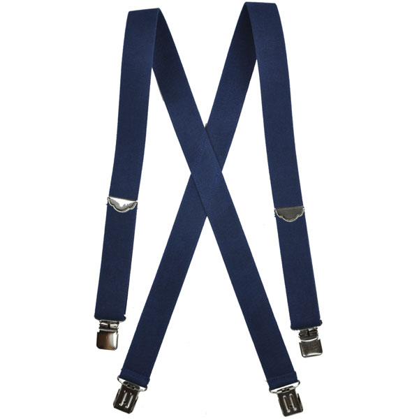 Navy Welch Suspenders, Clip Ends