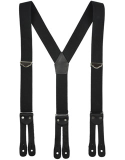 Y Back Suspenders, Flat Leather Ends