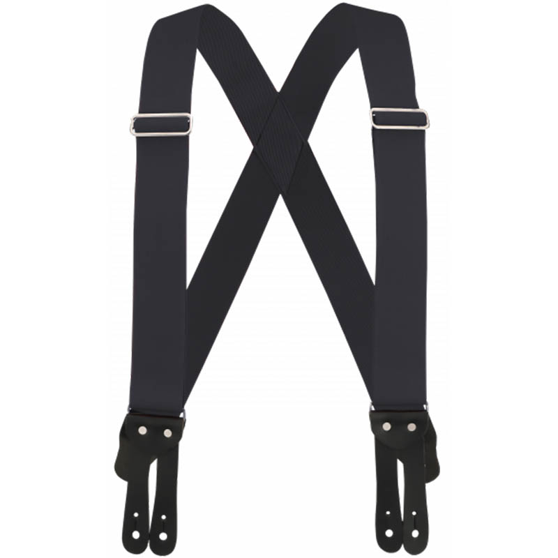 Gray Work Suspenders, Flat Leather Ends