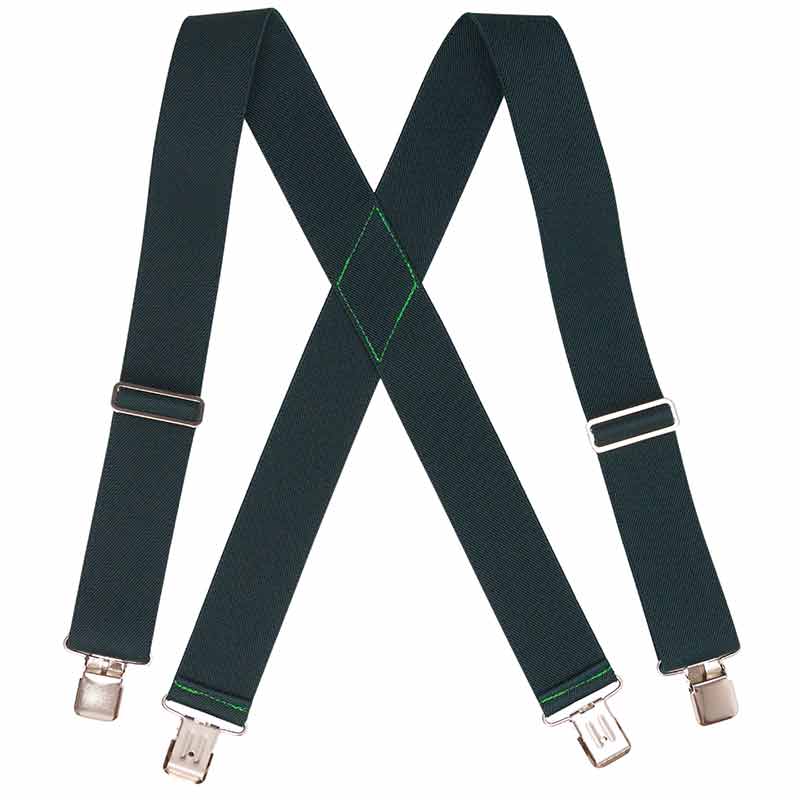 Green HopSack Suspenders, Clip Ends