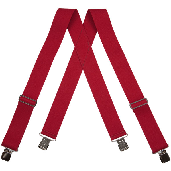 Red HopSack Suspenders, Clip Ends