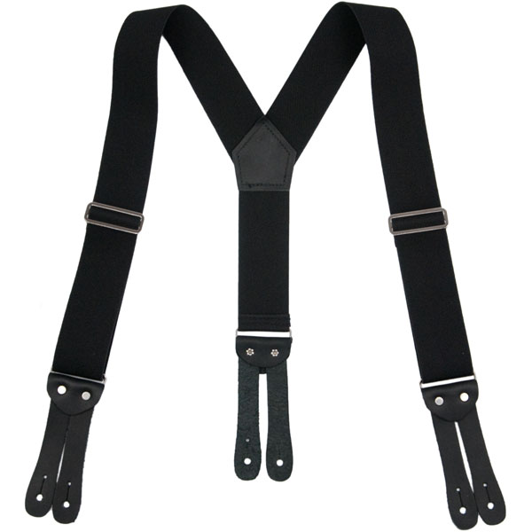 'Y' Back HopSack Suspenders by Welch, Black