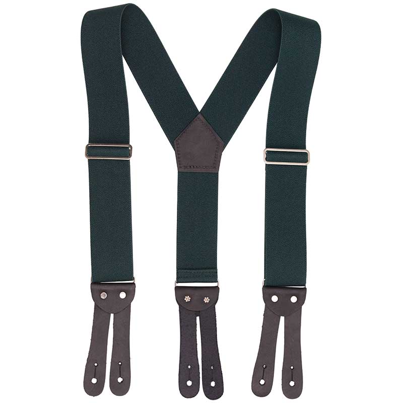 'Y' Back HopSack Suspenders by Welch, Green