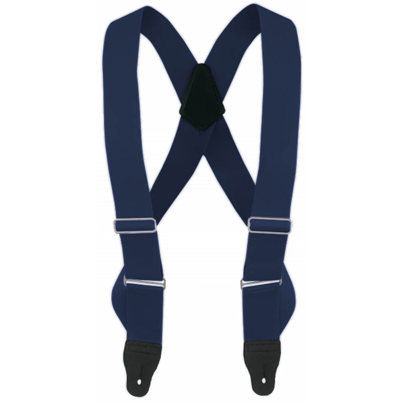 Trucker Suspenders, Leather Ends, Navy