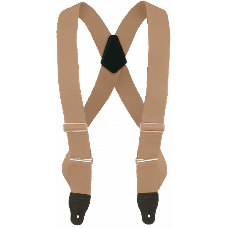 Trucker Suspenders, Leather Ends, Tan