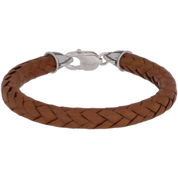 Leather Bracelet, Eight Strand, Saddle Tan