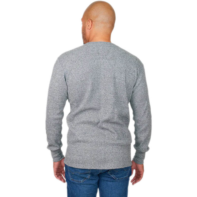 Mock Twist Waffle Henley, Gray