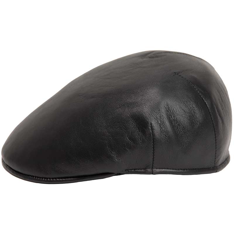Leather Driving Cap, Black