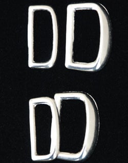 Nickel-plated Brass Dees, 1 inch, two sets