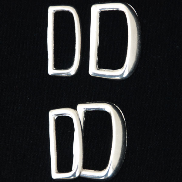 Nickel-plated Brass Dees, 1 inch, two sets