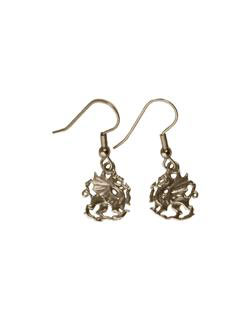 Gold Dragon Earrings, Fishhook