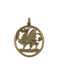 Welsh Dragon Pendant, 14 kt. Gold