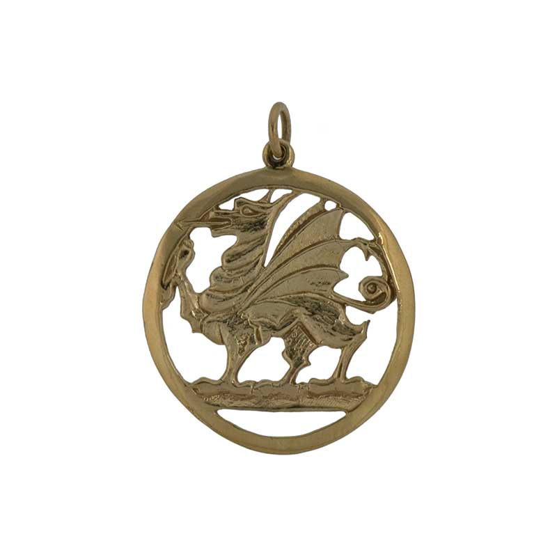 Welsh Dragon Pendant, 14 kt. Gold