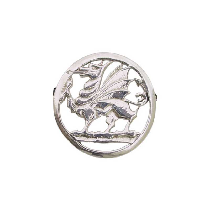 Welsh Dragon Pin, Sterling Silver