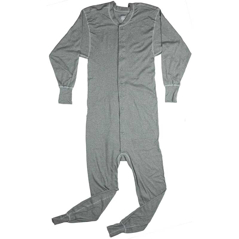 Cotton Union Suit, Gray