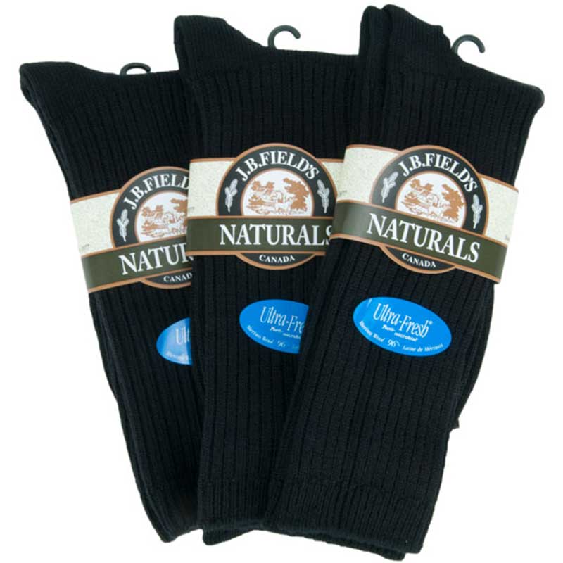 3 Pair Merino Casual Sock, Black