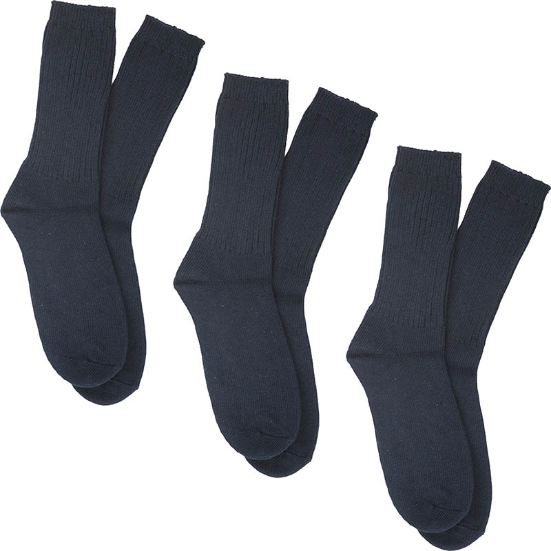 3 Pair Cotton Weekender Socks, Navy