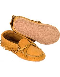Low Bison Leather Moccasin with Sole