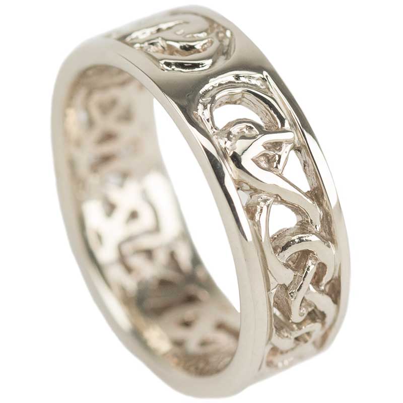 Celtic Wedding Ring, White Gold