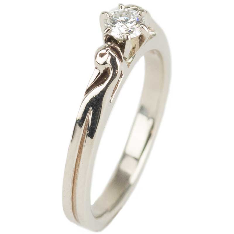 Celtic Engagement Ring, White Gold