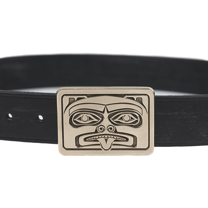 Large Grizzly Bear Buckle, Bronze, shown on our #803 Belt