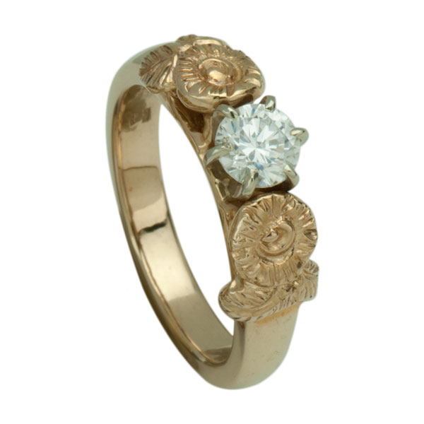 No. 3352 Ring w/o diamond,  -- shown here with 1/2 ct diamond