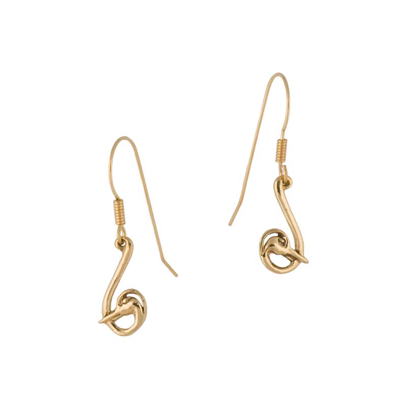 Heron Earrings, 14 kt. Gold