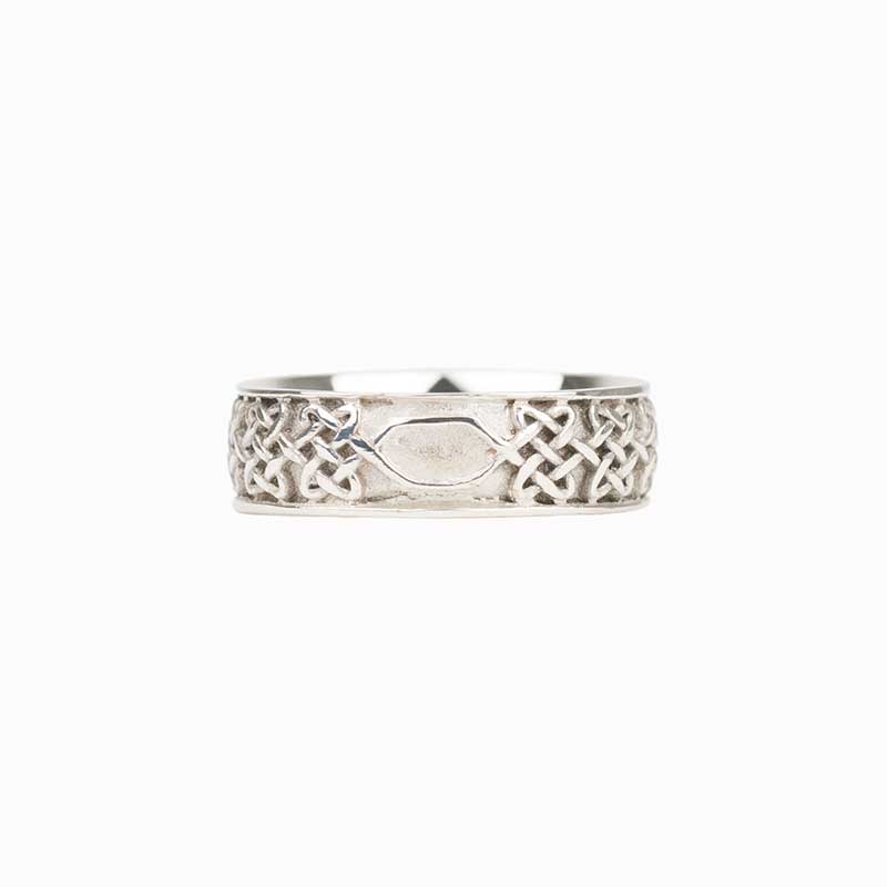 Never Ending Hearts Ring :  The endless knot flattens along a small segment at the back  for any future size changes.