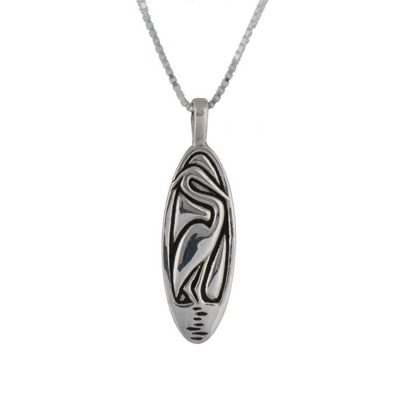 Heron Pendant, Sterling silver with 18 inch Sterling silver chain
