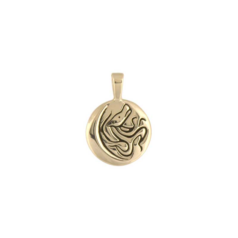 February Moon Pendant, 14 kt Gold