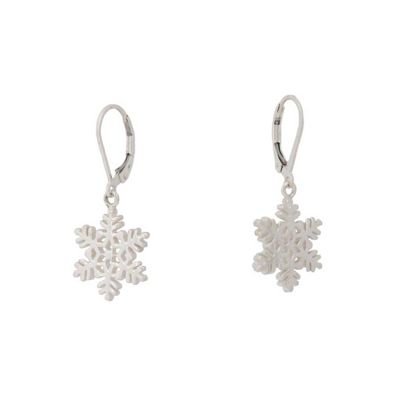 Snowflake Earrings, sterling silver