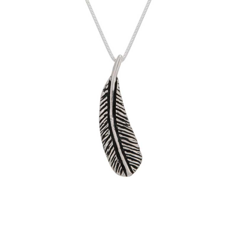 Feather Pendant, Sterling Silver