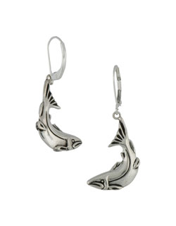 Curved Salmon Earrings