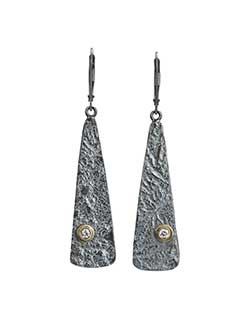 Reticulated Earrings, Oxidized