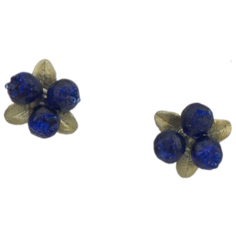 Petite Blueberry Earrings, close-up view