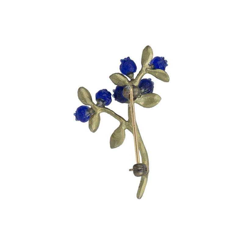 Petite Blueberry Brooch, back view