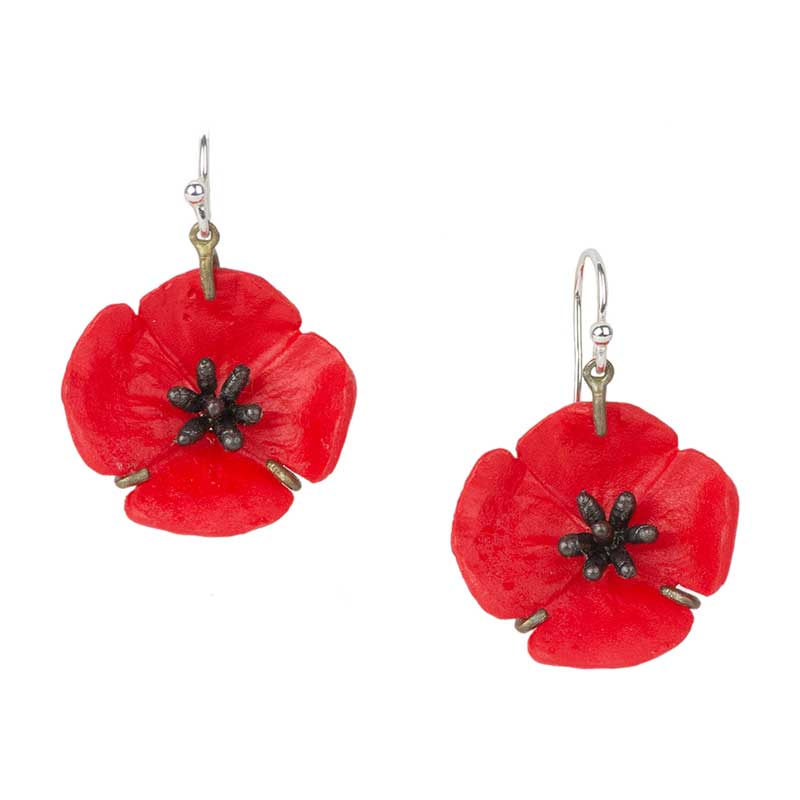 Red Poppy Earrings