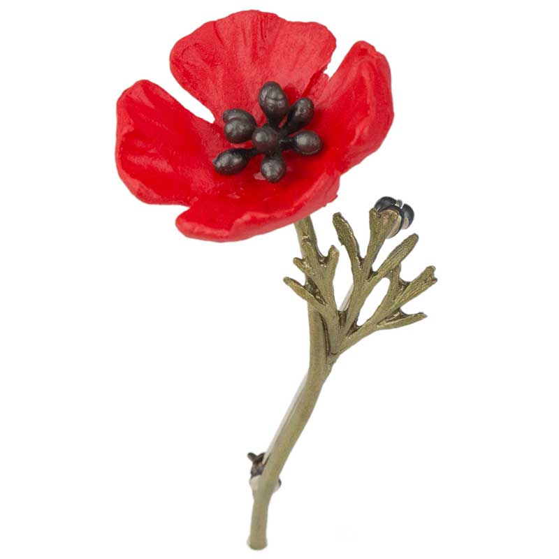 Red Poppy Brooch