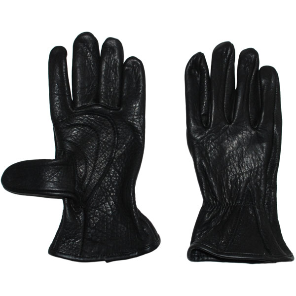 Bison Leather Gloves, Black