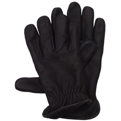 Deerskin Wool Lined Glove, Black