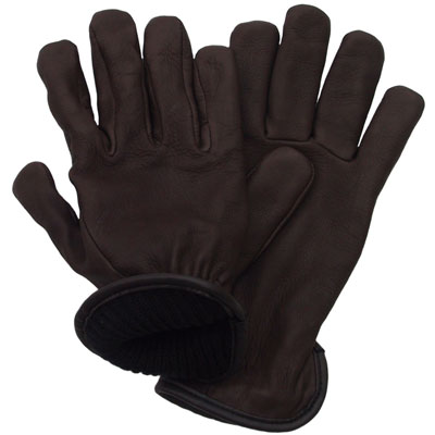 Deerskin Wool Lined Glove, Brown