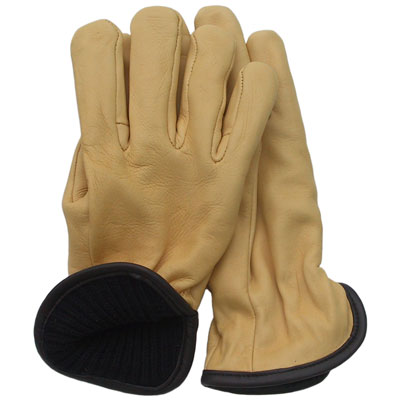 Deerskin Wool Lined Glove, Gold