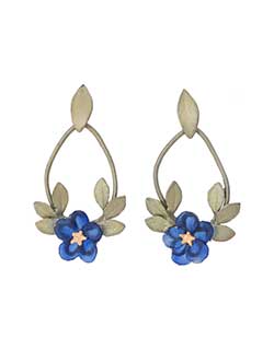 Blue Violet Hoop Earrings, Post
