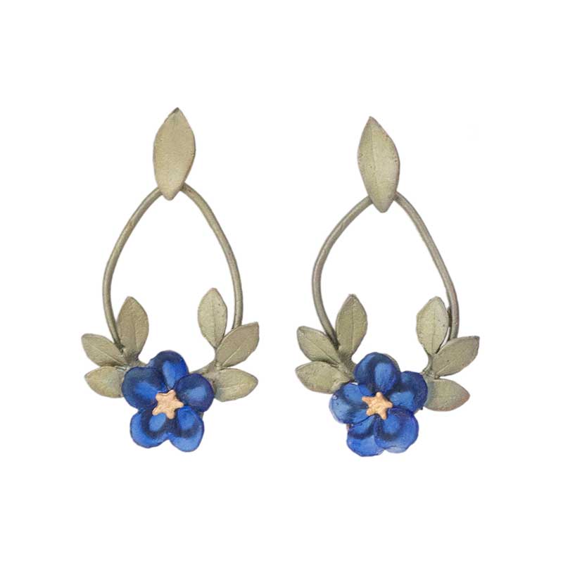 Blue Violet Hoop Earrings, Post