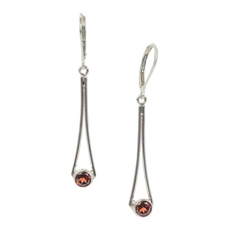 Gemdrop Earrings, Garnet