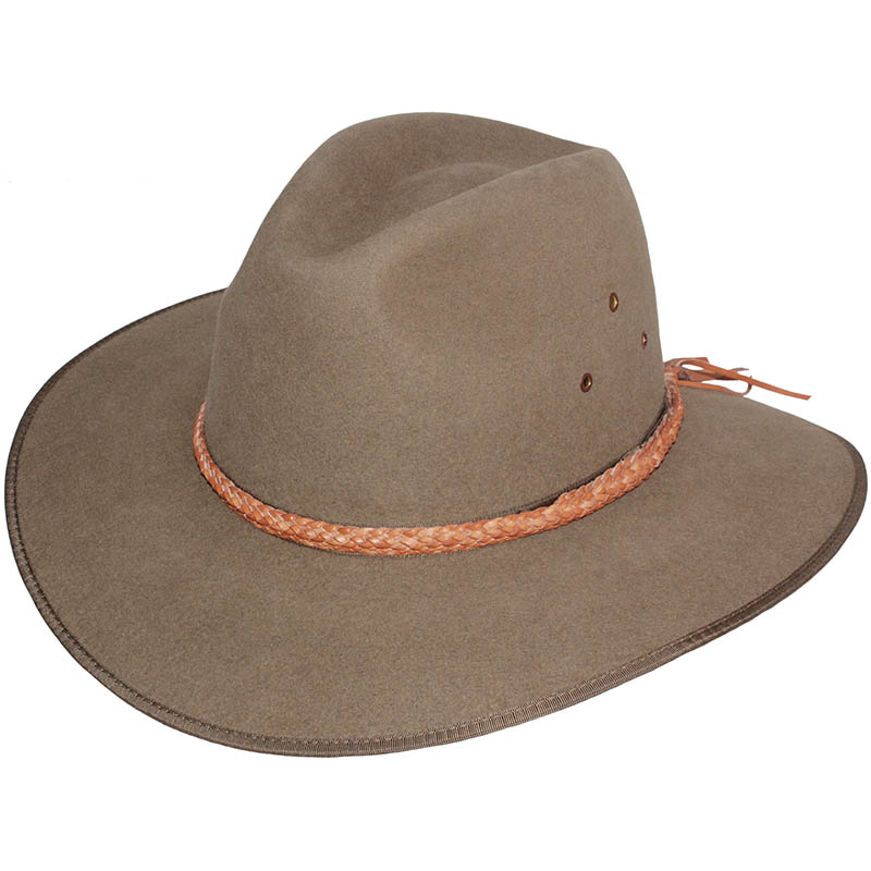 Natural Tan Ridge Braid Hat Band (shown on the Coober Pedy by Akubra)