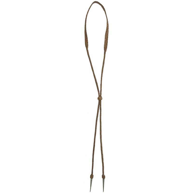 Natural Tan Bolo Tie, Sterling Silver Tips